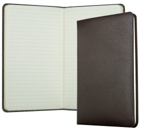 Notizbuch DIN A5 schmal (gebunden) | Echtleder | SOFTGRAIN dunkelbraun